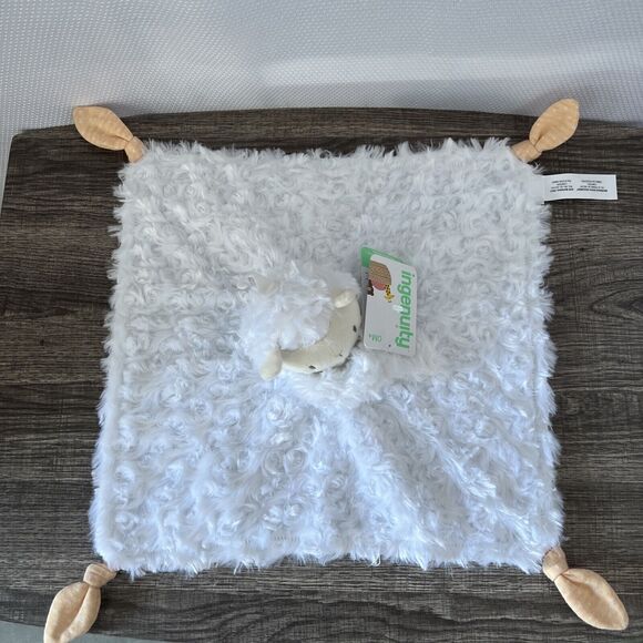 Ingenuity Sheppy Lamb 12" Plush Security Blanket White Green Lovey New NWT - Picture 6 of 8